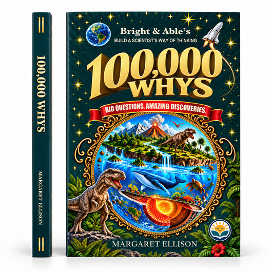 100,000 Whys front cover and spine on white