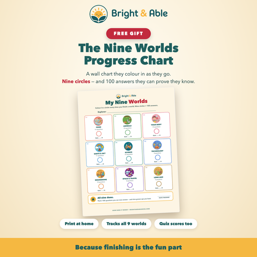 Free gift - the Nine Worlds printable progress chart for How Does It Work?
