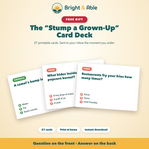 Stump a Grown-Up — Printable Card Deck